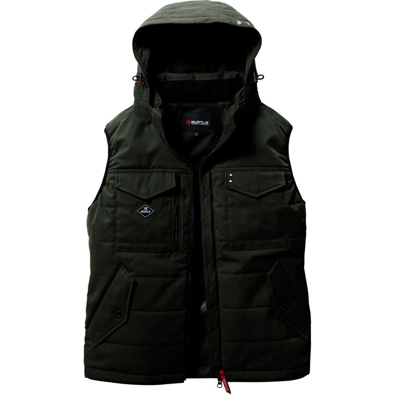 BURTLE 防寒ベスト5054-14-Lミルスグリーン メーカー直送 ▼返品・キャンセル不可【他商品との同時購入不可】