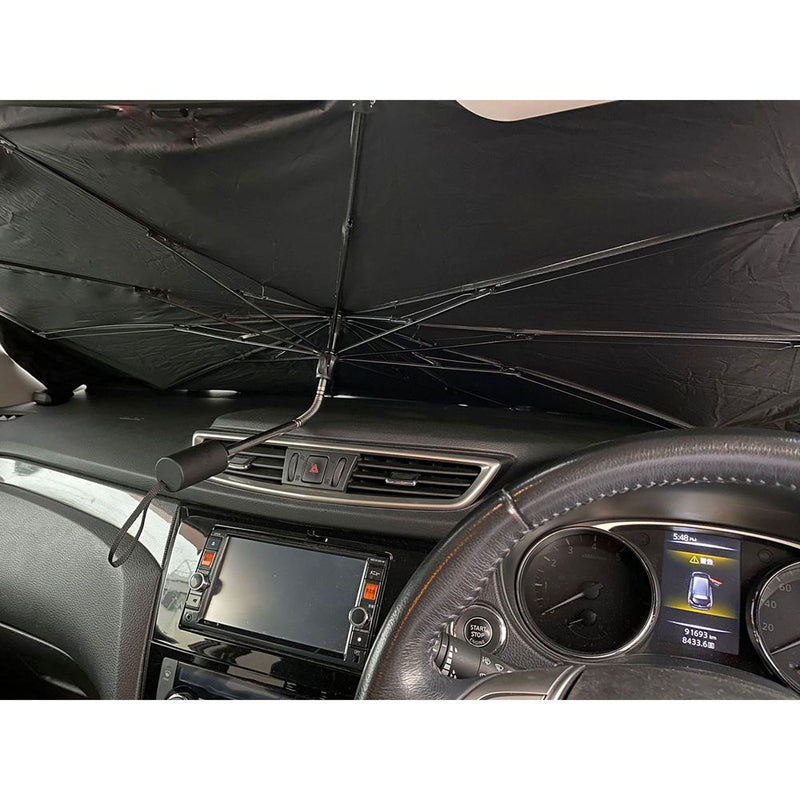 トレードワン 車用折りたたみ式サンシェードパラソルフレキシブル M ブラック