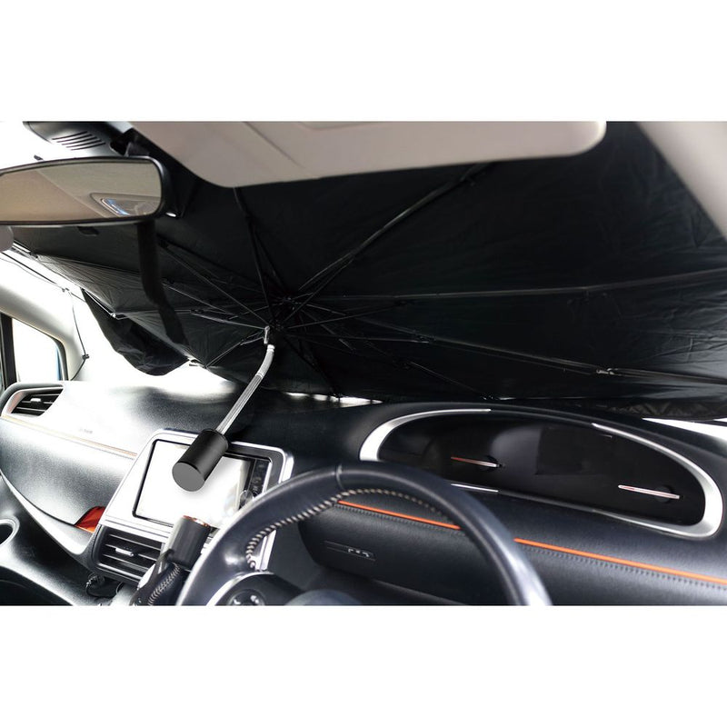 トレードワン 車用折りたたみ式サンシェードパラソルフレキシブル M ブラック