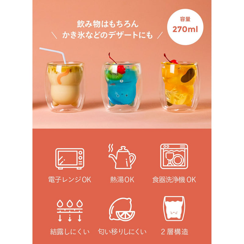 uca ユーシーエー 耐熱ネコグラス シロ
