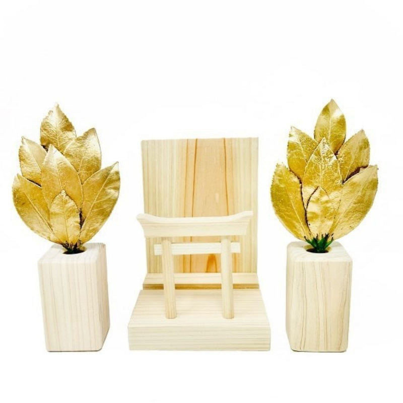 ミニ SS 金の榊 鳥居付き神棚セット ST-038 メーカー直送 ▼返品・キャンセル不可【他商品との同時購入不可】