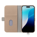 PGA iPhone16用 フリップカバー サフィアーノ調/ベージュ PG-24AFP04BE 75g