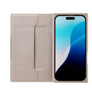 PGA iPhone16用 クリアフリップケース スエード調/グレー PG-24ACF07GY 70g