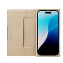 PGA iPhone16用 クリアフリップケース スエード調/ベージュ PG-24ACF08BE 70g