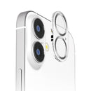 PGA iPhone16/16Plus 2眼カメラ用 カメラフルプロテクター クリア/シルバー 2g