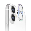 PGA iPhone16/16Plus 2眼カメラ用 カメラフルプロテクター オーロラ/シルバー 2g