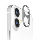 PGA iPhone16/16Plus 2眼カメラ用 カメラレンズフレーム アルミ/シルバー 2g