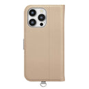 PGA iPhone16Pro用 フリップカバー サフィアーノ調/ベージュ 75g