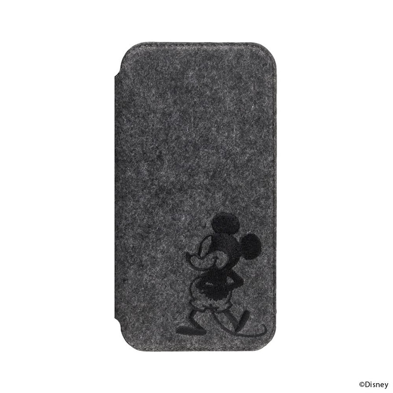 PGA iPhone 16用 ガラスフリップケース(フェルト) ミッキーマウス PG-D24AGF05MKY