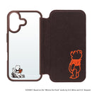 PGA iPhone 16用 ガラスフリップケース(フェルト) くまのプーさん PG-D24AGF06POO