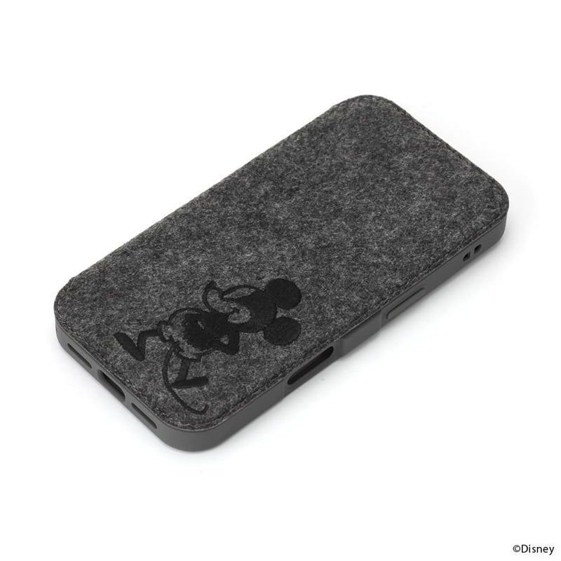 PGA iPhone 16 Pro用 ガラスフリップケース (フェルト) ミッキーマウス PG-D24BGF05MKY
