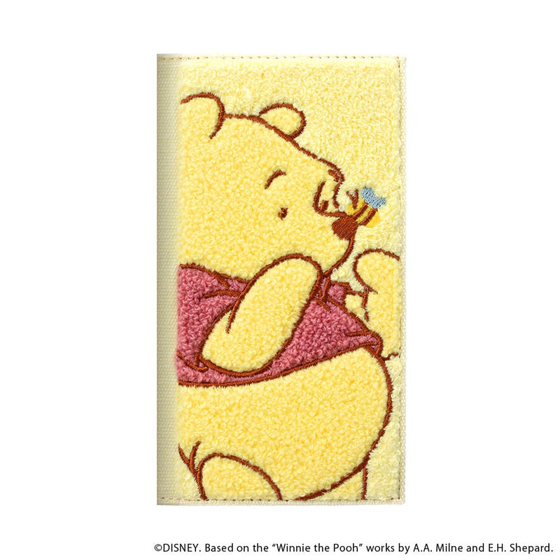 PGA iPhone 16 Pro用 クリアフリップケース(サガラ刺繍) くまのプーさん PG-D24BCF05POO