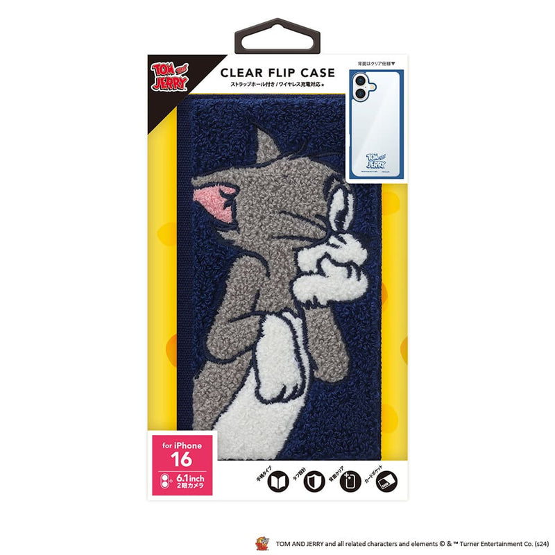 PGA iPhone 16用 クリアフリップケース(サガラ刺繍) トム PG-W24ACF01TOM
