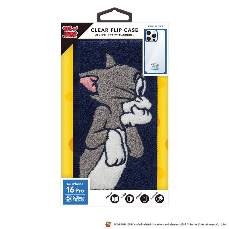 PGA iPhone 16 Pro用 クリアフリップケース(サガラ刺繍) トム PG-W24BCF01TOM