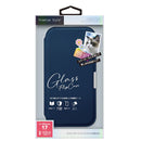 PGA iPhone 17用 ガラスフリップケース サフィアーノ調／ネイビー PG-25AGF04NV 65g