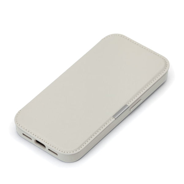 PGA iPhone 17用 ガラスフリップケース サフィアーノ調／グレー PG-25AGF05GY 65g