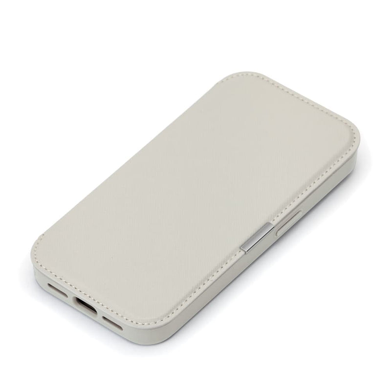 PGA iPhone 17用 ガラスフリップケース サフィアーノ調／グレー PG-25AGF05GY 65g