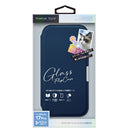 PGA iPhone 17 Pro用 ガラスフリップケース サフィアーノ調／ネイビー 65g