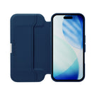 PGA iPhone 17 Pro用 ガラスフリップケース サフィアーノ調／ネイビー 65g