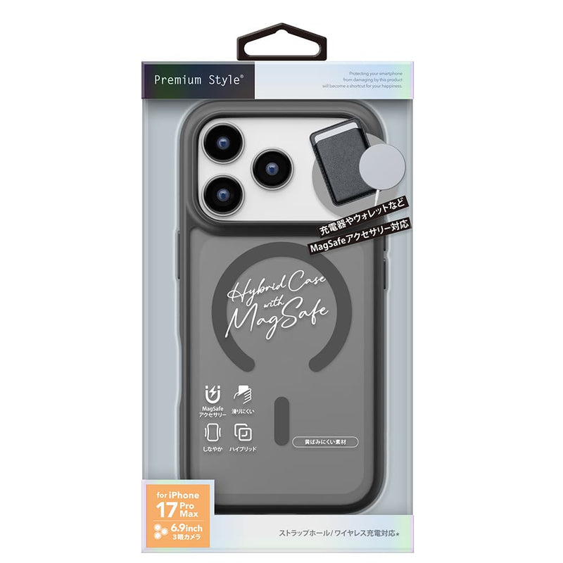 PGA iPhone 17 Pro Max用 MagSafe対応 ハイブリッドケース ブラック 35g