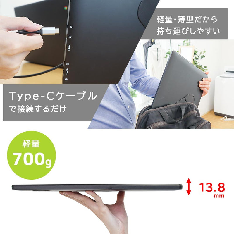 15.6インチ軽量モバイルディスプレイ INPRMNHBK メーカー直送 ▼返品・キャンセル不可【他商品との同時購入不可】