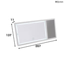 車に後付けできるLED付き大きいメイクミラー MAKMAGCWH メーカー直送 ▼返品・キャンセル不可【他商品との同時購入不可】