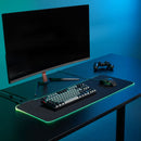 ハブ付きRGBデスクマット MUPDWHHBK メーカー直送 ▼返品・キャンセル不可【他商品との同時購入不可】