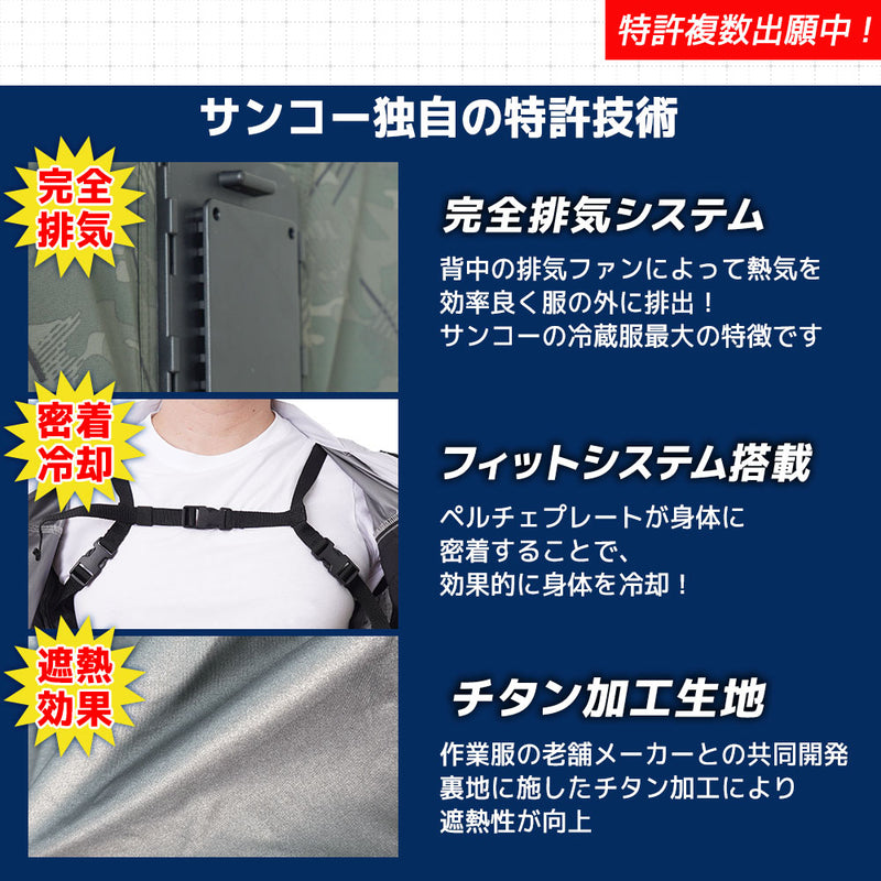 圧倒的に冷える 冷蔵服4 5L バッテリー付 TKCV25SGY メーカー直送 ▼返品・キャンセル不可【他商品との同時購入不可】