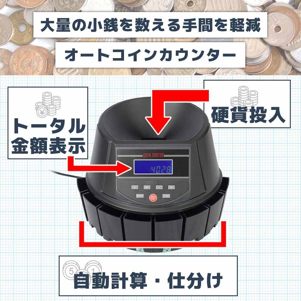 サンコー 電動オートコインカウンター CNCT25SBK