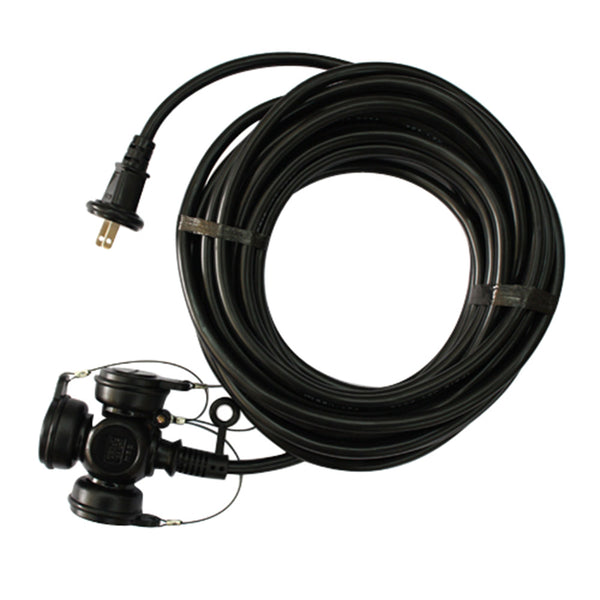防雨三口延長コード15A10 KRT615-10 黒 メーカー直送 ▼返品・キャンセル不可【他商品との同時購入不可】