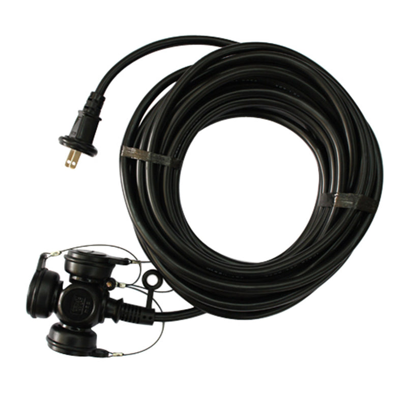 防雨三口延長コード15A10 KRT615-10 黒 メーカー直送 ▼返品・キャンセル不可【他商品との同時購入不可】