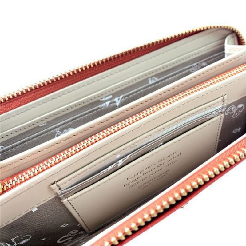 スヌーピーLC クロコ マチ付LF束入 コーラル SN0106 メーカー直送 ▼返品・キャンセル不可【他商品との同時購入不可】