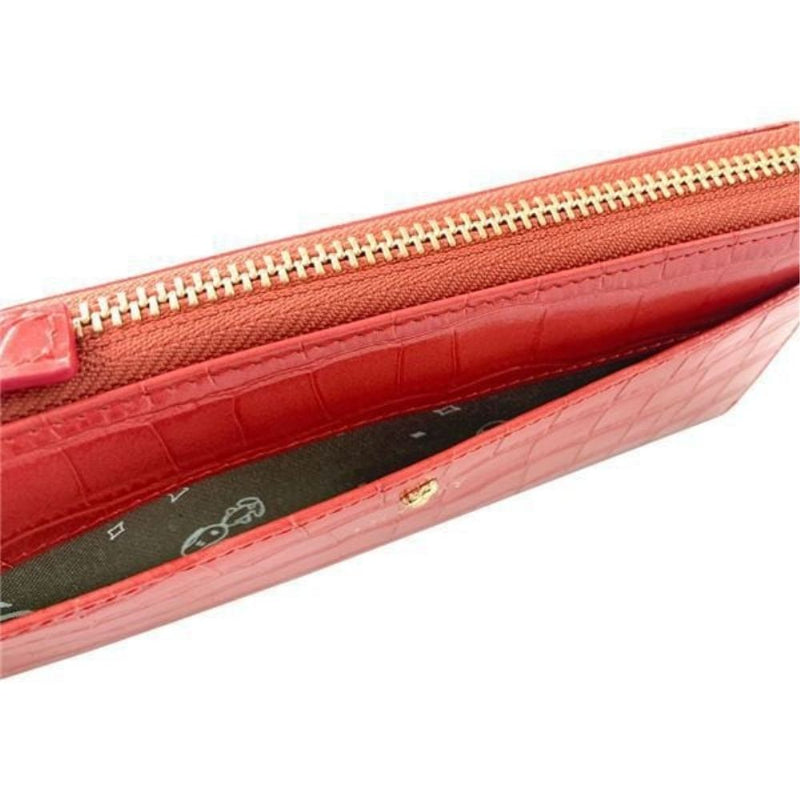 スヌーピーLC クロコ マチ付LF束入 コーラル SN0106 メーカー直送 ▼返品・キャンセル不可【他商品との同時購入不可】