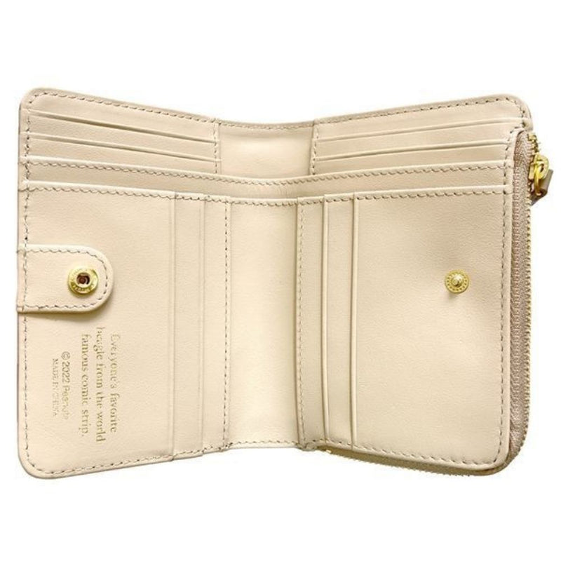 スヌーピーLC クロコ スリム二つ折 ベージュ SN0125 メーカー直送 ▼返品・キャンセル不可【他商品との同時購入不可】