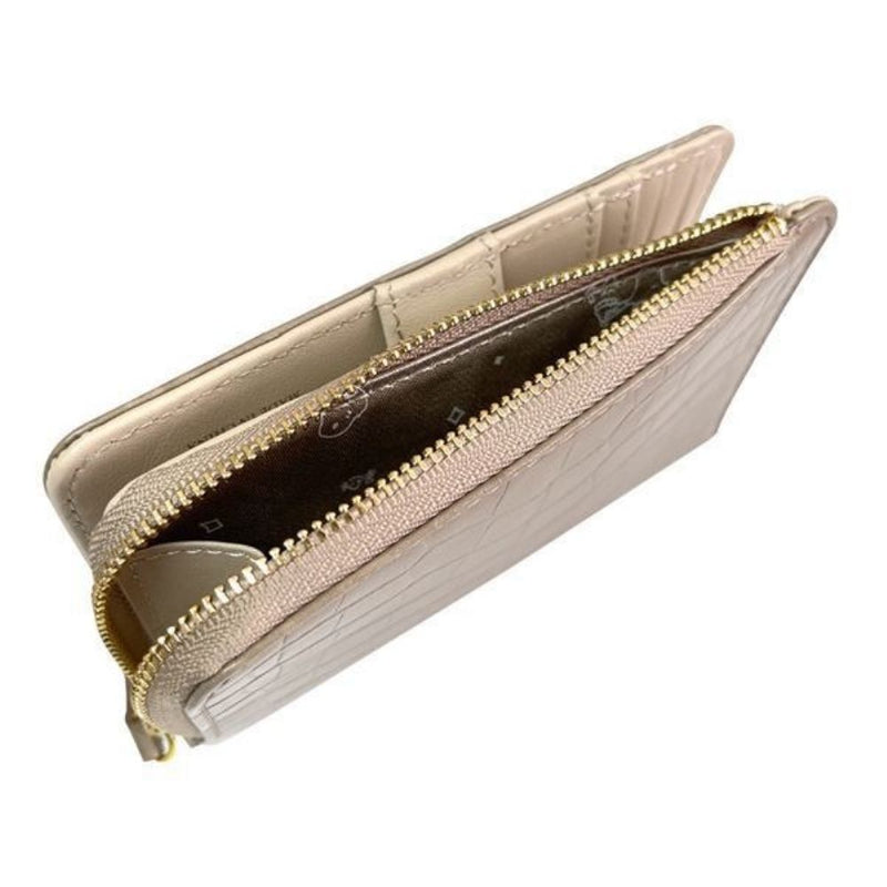 スヌーピーLC クロコ スリム二つ折 ベージュ SN0125 メーカー直送 ▼返品・キャンセル不可【他商品との同時購入不可】