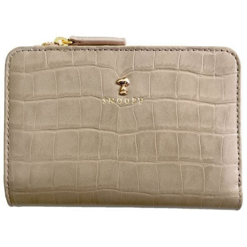 スヌーピーLC クロコ スリム二つ折 ベージュ SN0125 メーカー直送 ▼返品・キャンセル不可【他商品との同時購入不可】