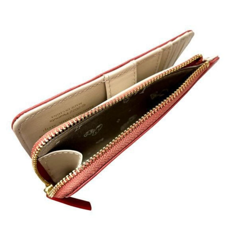 スヌーピーLC クロコ スリム二つ折 コーラル SN0125 メーカー直送 ▼返品・キャンセル不可【他商品との同時購入不可】