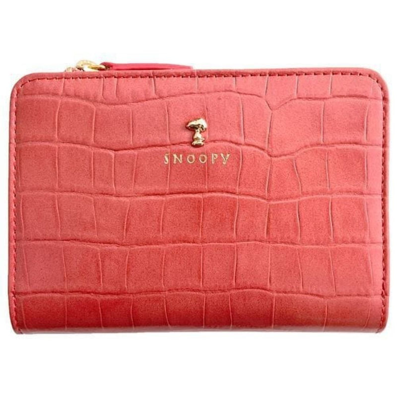 スヌーピーLC クロコ スリム二つ折 コーラル SN0125 メーカー直送 ▼返品・キャンセル不可【他商品との同時購入不可】