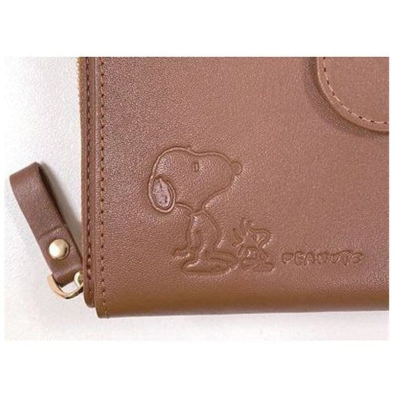 スヌーピーLC  財布機能付スマホショルダー 牛革 SN0156 メーカー直送 ▼返品・キャンセル不可【他商品との同時購入不可】