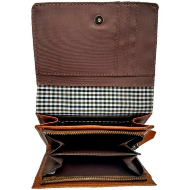 スヌーピーLC チェック 二つ折財布 牛革 CA SN0162 メーカー直送 ▼返品・キャンセル不可【他商品との同時購入不可】