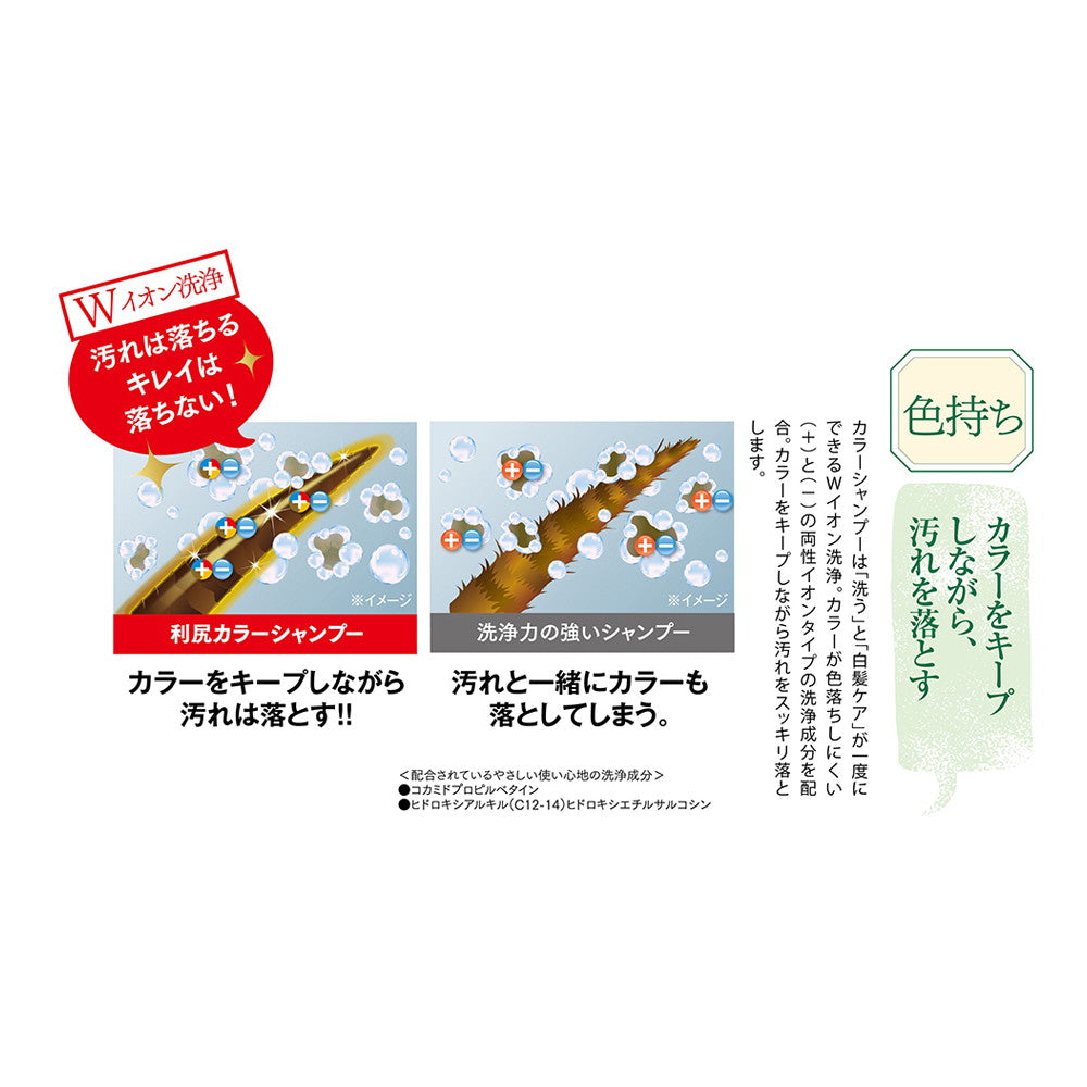 利尻カラーシャンプー(ダークブラウン)＆カラーケアコンディショナー 200ml ＋ミネラルイオンブラシ
