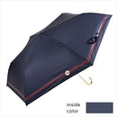 晴雨兼用 日傘 折りたたみ 遮光ボーダー 花刺繍 24121NV メーカー直送 ▼返品・キャンセル不可【他商品との同時購入不可】