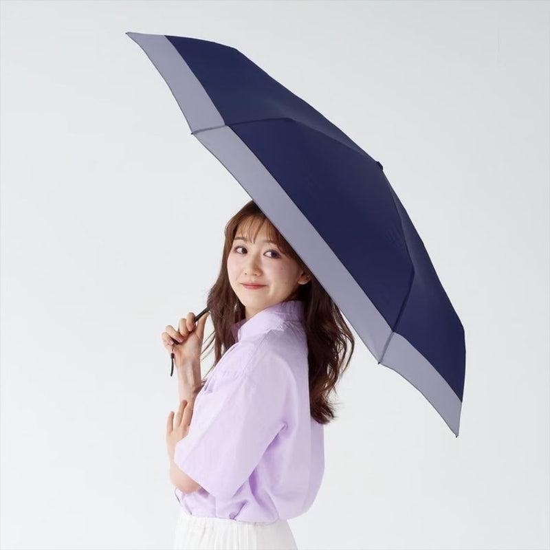 晴雨兼用 折りたたみ傘 バイカラーカーボン 51862NV メーカー直送 ▼返品・キャンセル不可【他商品との同時購入不可】