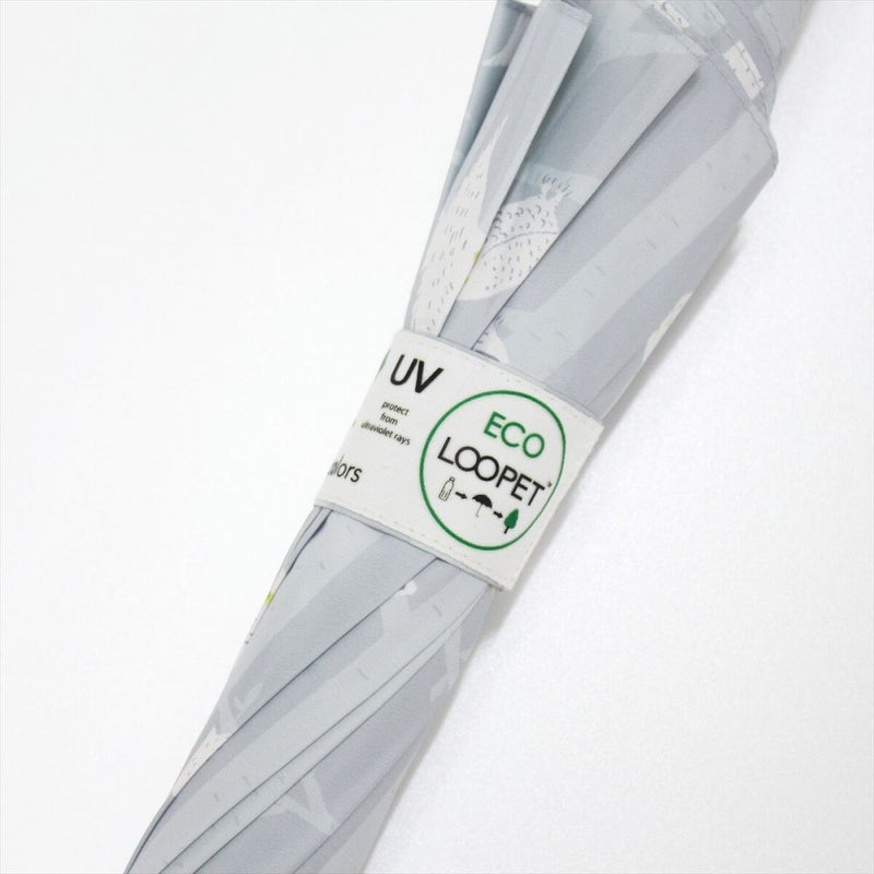 晴雨兼用 長傘 63cm エコルーペット フクロウ 17351GY メーカー直送 ▼返品・キャンセル不可【他商品との同時購入不可