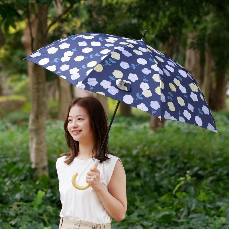 晴雨兼用 長傘 63cm エコルーペット 17391NV メーカー直送 ▼返品・キャンセル不可【他商品との同時購入不可】