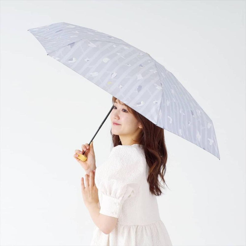晴雨兼用 折傘 55cm エコルーペット 5段 17381GY メーカー直送 ▼返品・キャンセル不可【他商品との同時購入不可