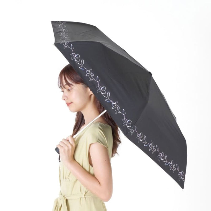 折りたたみ傘 2466BK 遮光フラワークラウンミニ55  メーカー直送 ▼返品・キャンセル不可【他商品との同時購入不可】