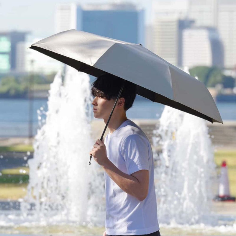 晴雨兼用 折傘 65cm ピーチドロップ遮光 51984BG メーカー直送 ▼返品・キャンセル不可【他商品との同時購入不可】