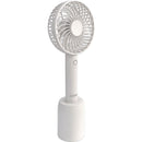 ommix風量5段階スウィング台座付きハンディファンメーカー直送 ▼返品・キャンセル不可【他商品との同時購入不可】