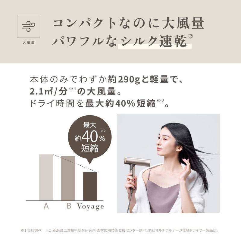 KINUJO  海外対応ヘアドライヤボヤージュ ゴールド HW001  メーカー直送 ▼返品キャンセル不可【他商品と同時購入不可